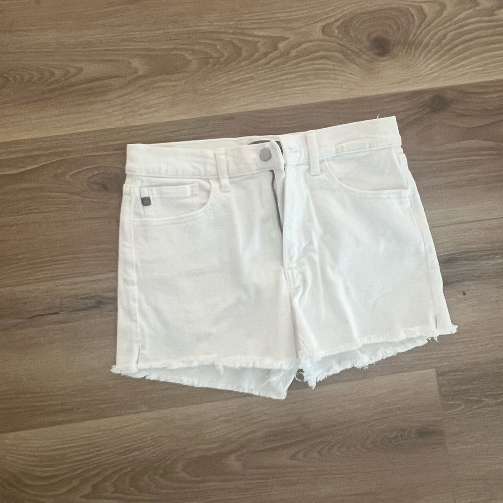 Just USA White Jean Shorts Distressed Frayed Hem
